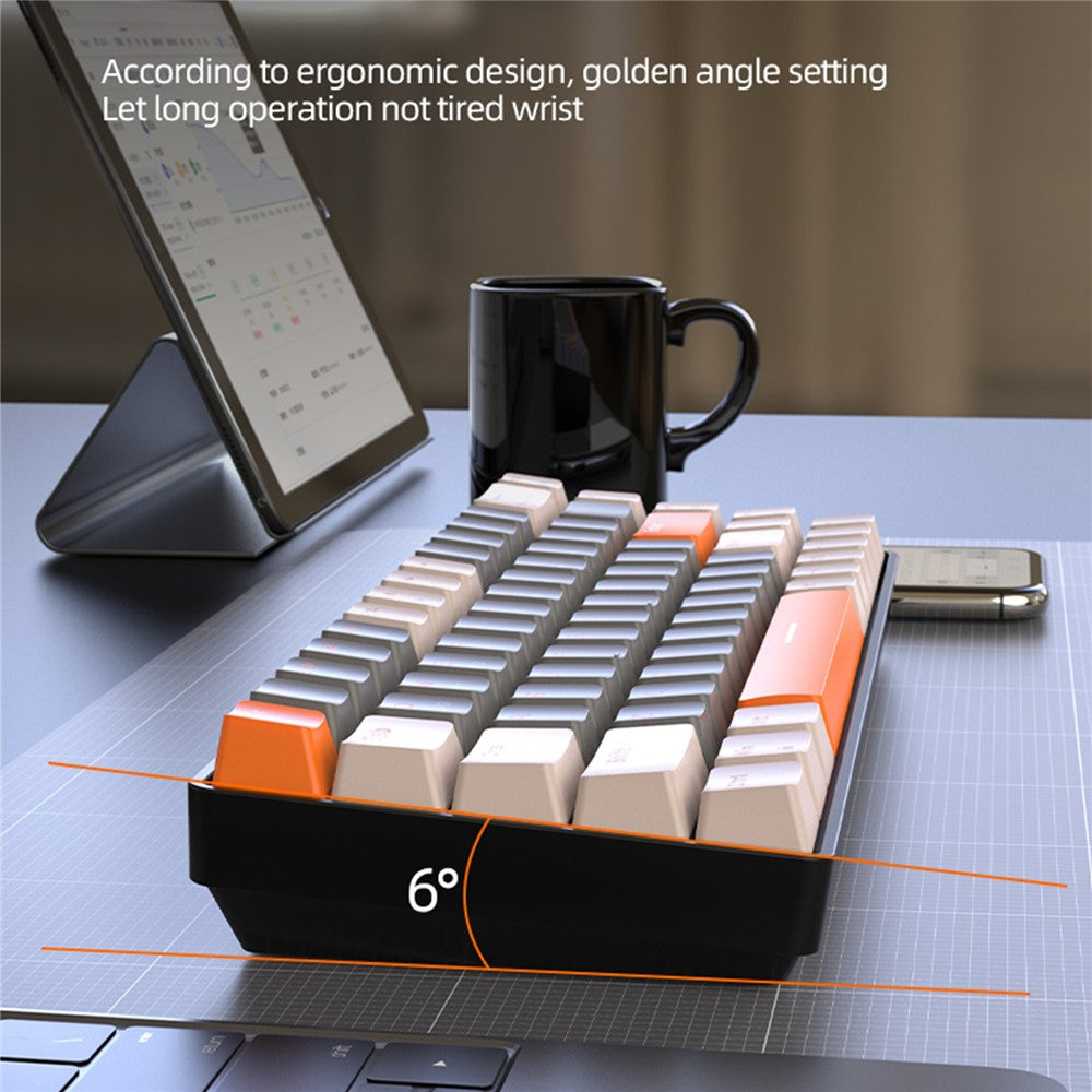 ZIYOULANG K68 Wireless Mechanical Keyboard 2.4G / Bluetooth-compatible Dual Mode 68-Key Keyboard