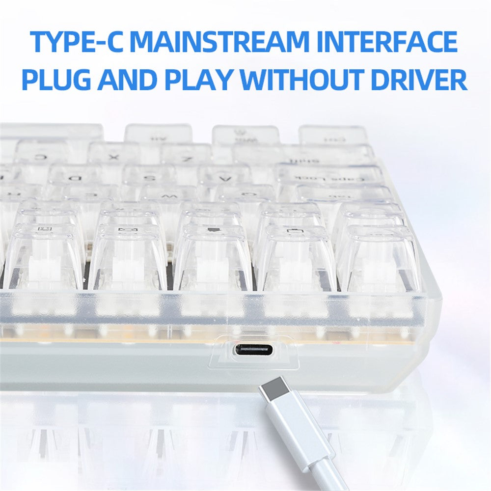 Y-FRUITFUL K10 Mechanical 100-Key Type-C Wired Keyboard with Clear Keycap