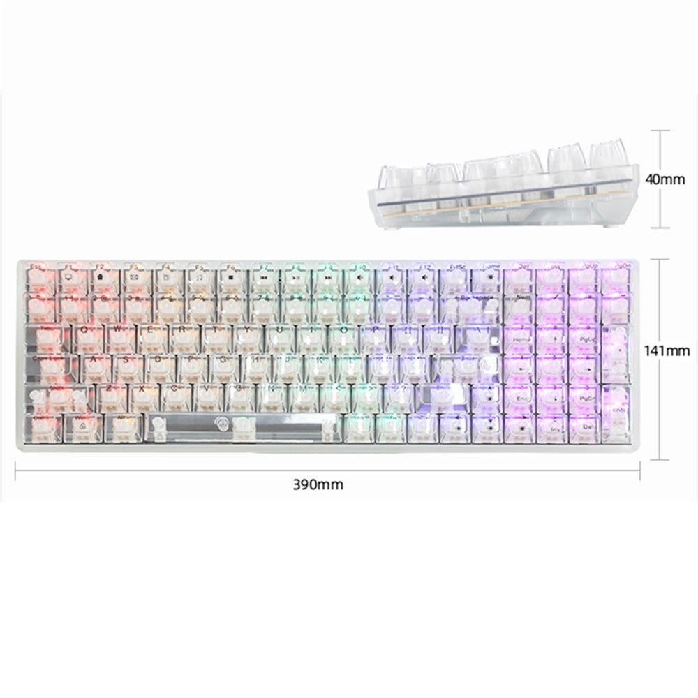 Y-FRUITFUL K10 Mechanical 100-Key Type-C Wired Keyboard with Clear Keycap