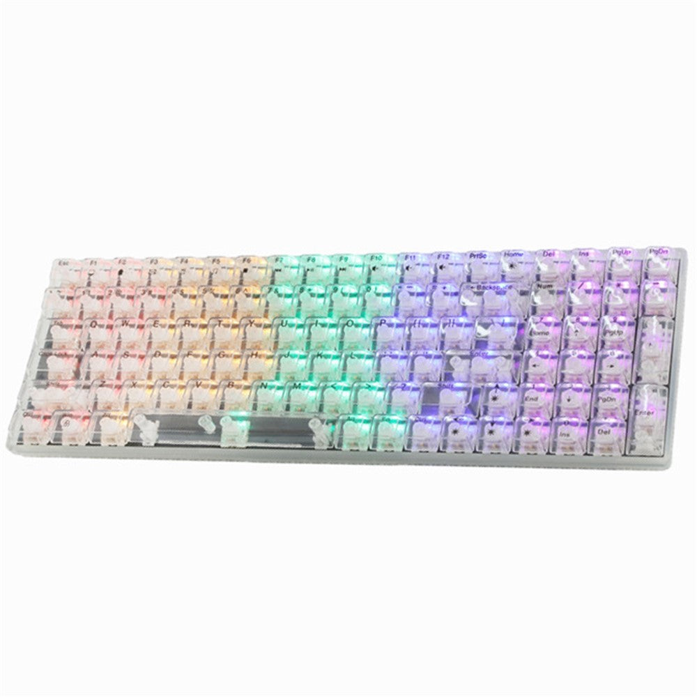 Y-FRUITFUL K10 Mechanical Gaming Keyboard 100 Keys Type-C Wired Clear Keyboard with RGB Light