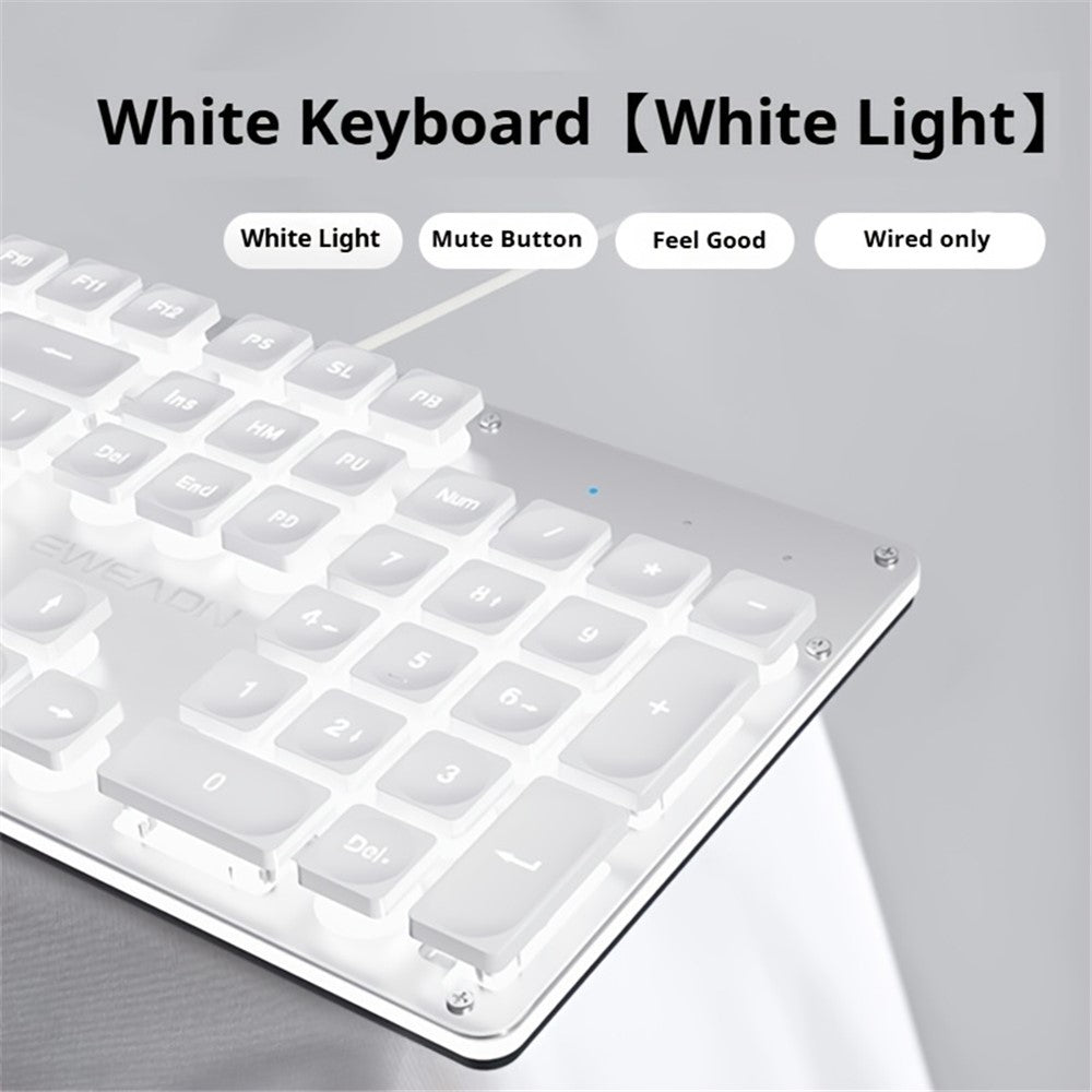 EWEADN GX710 Stylish Home Office Computer Laptop Keyboard USB Wired Mute Backlit Keyboard