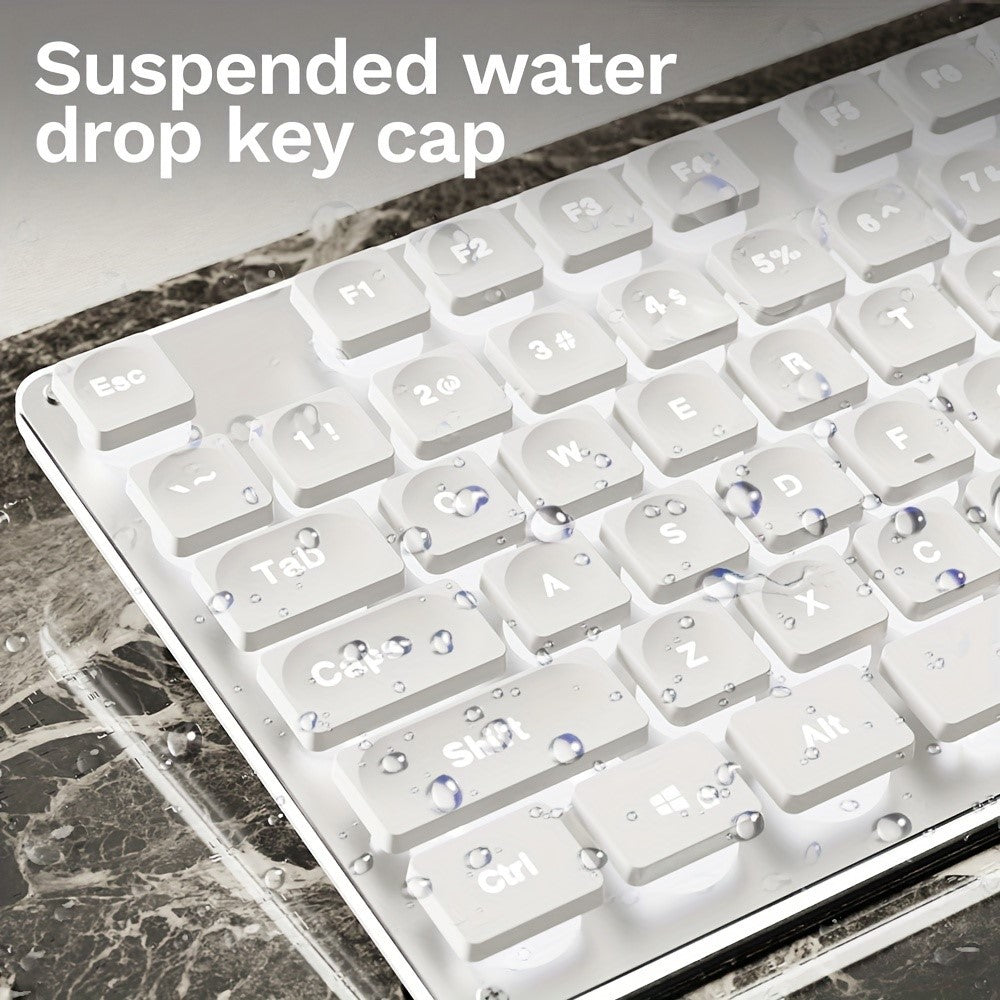 EWEADN GX710 Stylish Home Office Computer Laptop Keyboard USB Wired Mute Backlit Keyboard