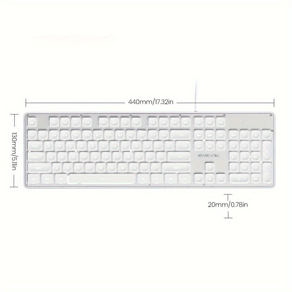 EWEADN GX710 Stylish Home Office Computer Laptop Keyboard USB Wired Mute Backlit Keyboard