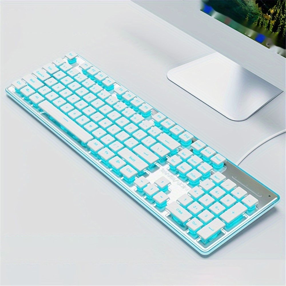 EWEADN GX710 Stylish Home Office Computer Laptop Keyboard USB Wired Mute Backlit Keyboard