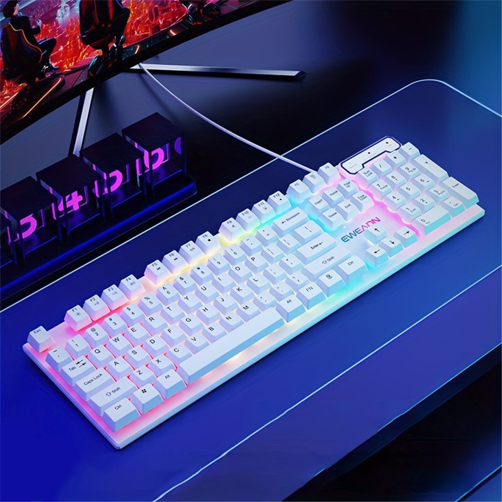EWEADN GX330 Computer Laptop E-Sport Keyboard USB Wired Backlit Gaming Keyboard