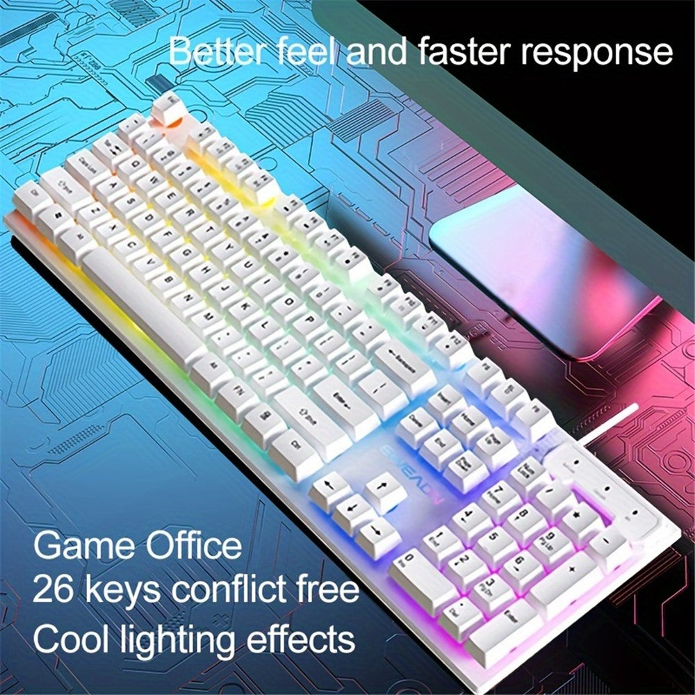 EWEADN GX330 Computer Laptop E-Sport Keyboard USB Wired Backlit Gaming Keyboard