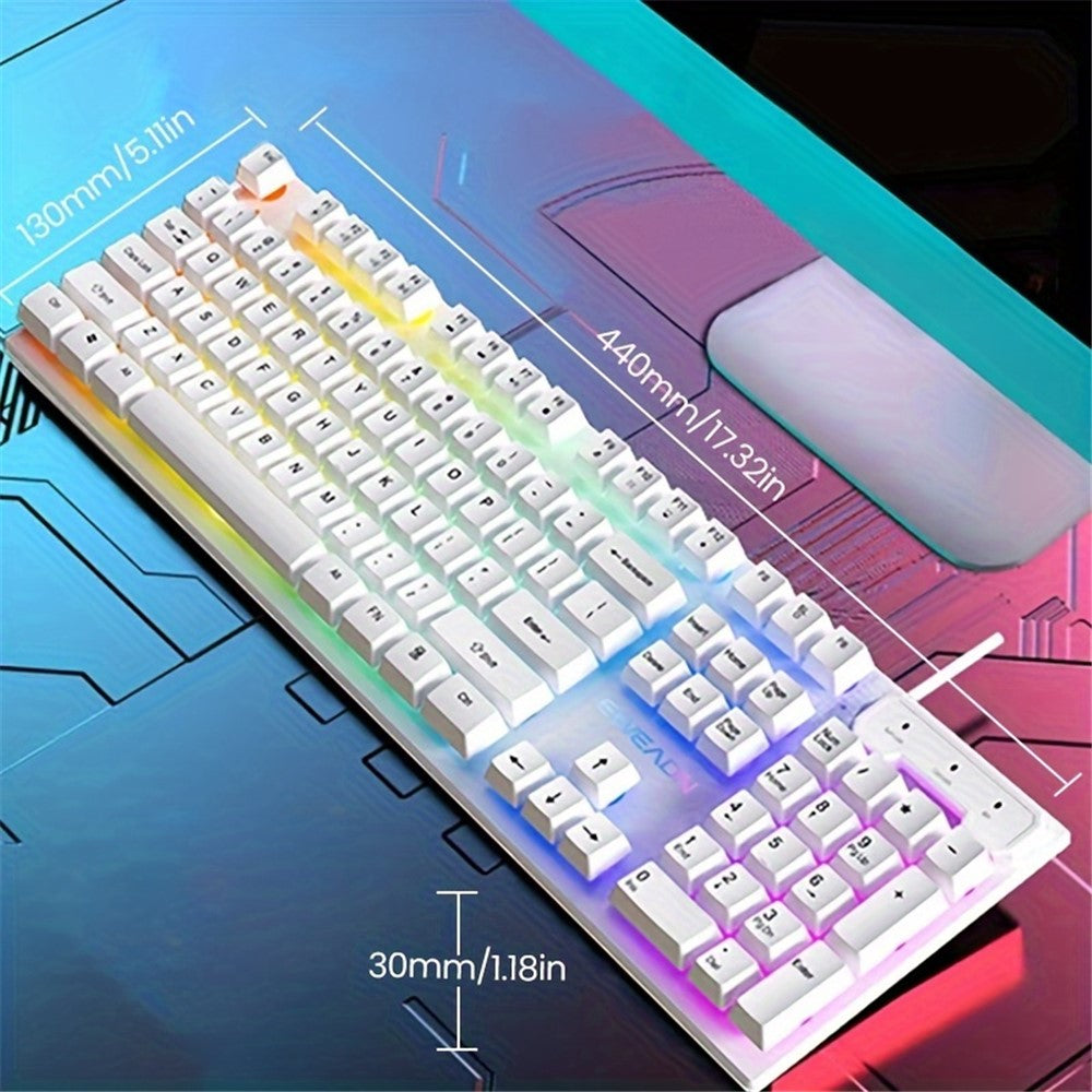 EWEADN GX330 Computer Laptop E-Sport Keyboard USB Wired Backlit Gaming Keyboard