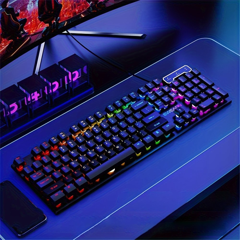 EWEADN GX330 Computer Laptop E-Sport Keyboard USB Wired Backlit Gaming Keyboard