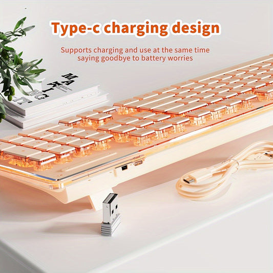 EWEADN V3 Home Office Computer Laptop Mute Keyboard USB Wired Backlit Keyboard