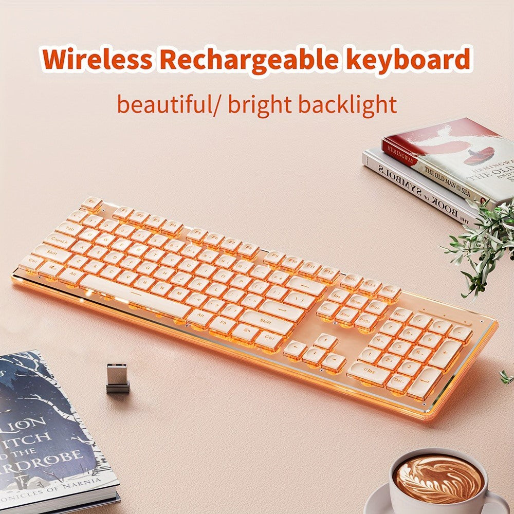 EWEADN V3 Home Office Computer Laptop Mute Keyboard USB Wired Backlit Keyboard