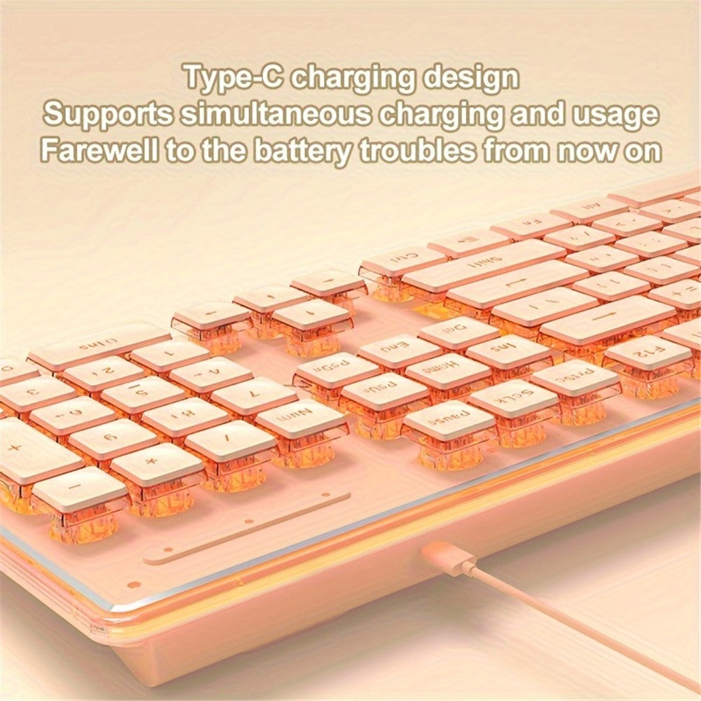 EWEADN V3 Home Office Computer Laptop Mute Keyboard USB Wired Backlit Keyboard