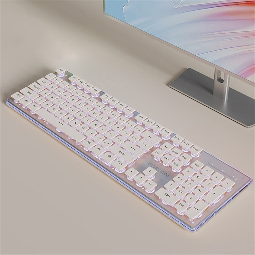 EWEADN V3 Home Office Computer Laptop Mute Keyboard USB Wired Backlit Keyboard