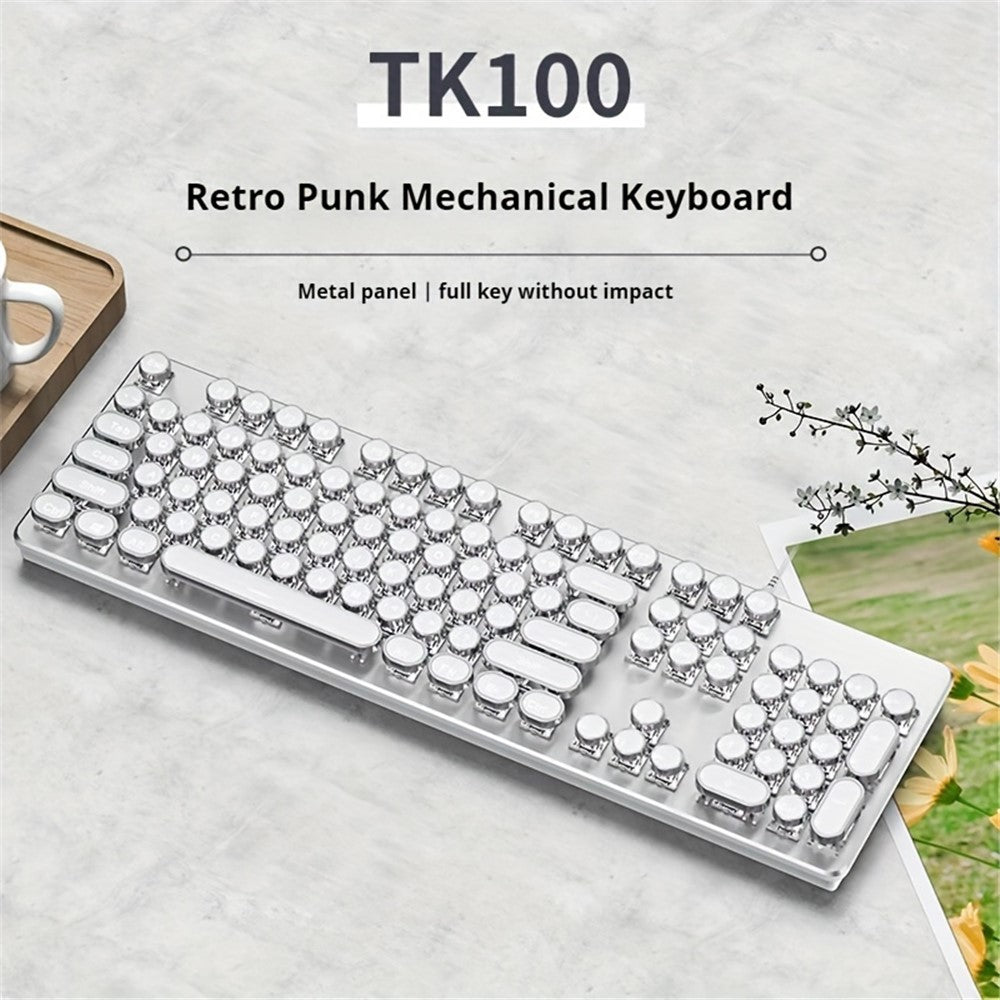 EWEADN TK100 Punk Wired Keyboard Computer Laptop Mechanical Keyboard