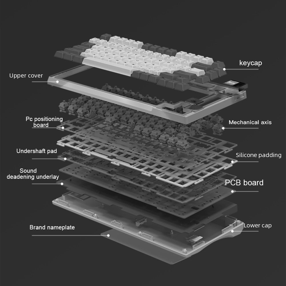 DARMOSHARK K8 Bluetooth-compatible / Wired / 2.4G Wireless Keyboard RGB Backlit Gasket Structure Mechanical Keyboard