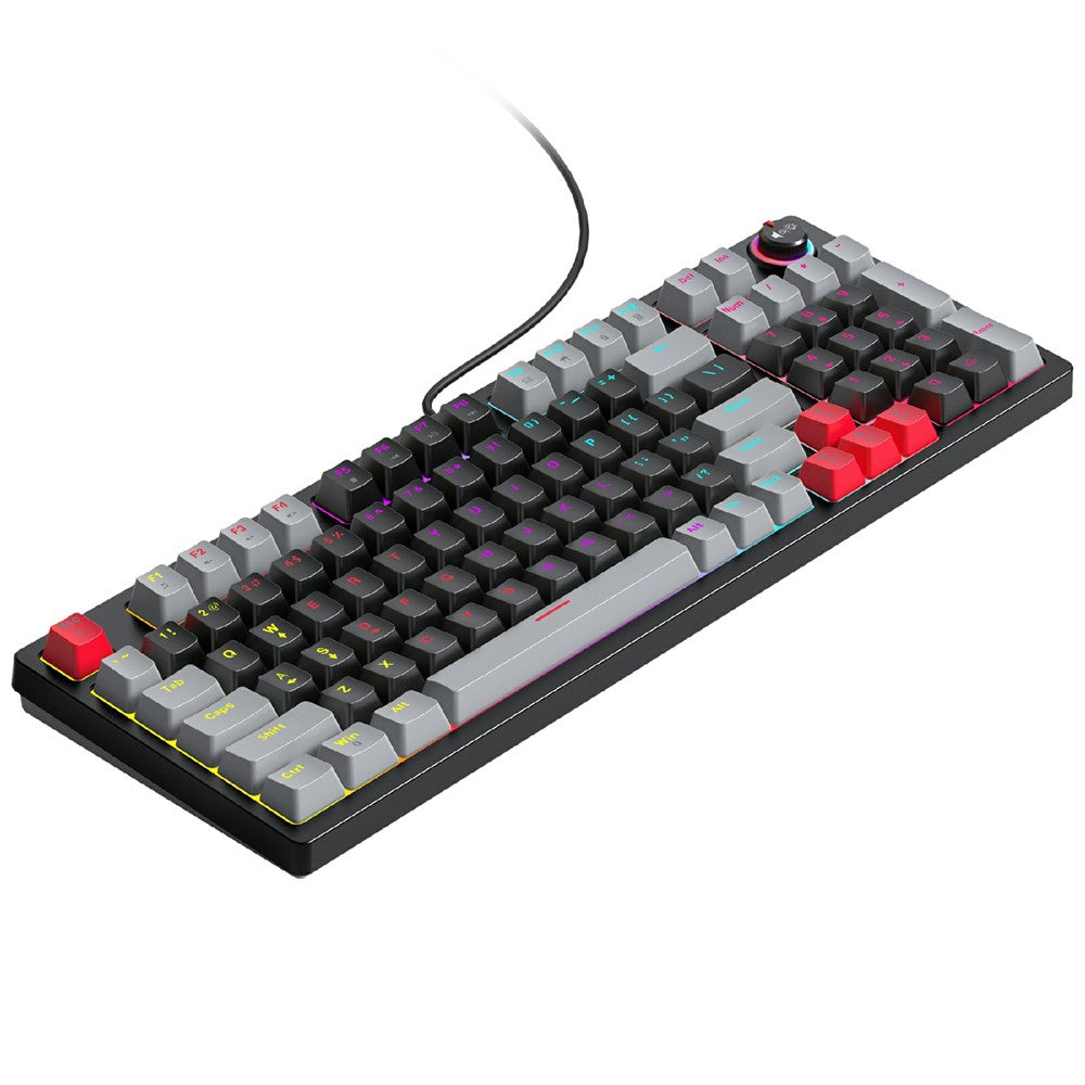 T-WOLF T50 Mechanical Keyboard with RGB Backlit 96 + 1 Keys USB Wired Keyboard for PC Gaming