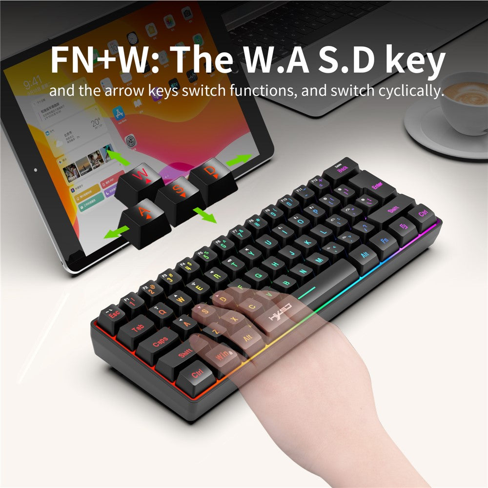 HXSJ L500 61 Keys Gaming Keyboard 2.4G / Bluetooth-compatible / Wired Triple Mode Membrane Keyboard with RGB Backlit