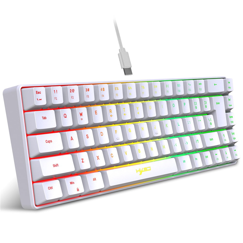 HXSJ V200 68 Keys USB Wired Membrane Keyboard with RGB Backlit Gaming Keyboard