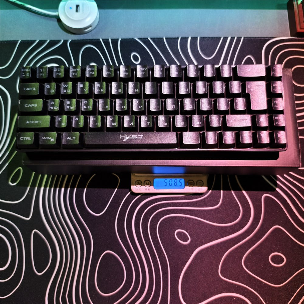 HXSJ V200 Russian Version 68 Keys Wired Membrane Keyboard with RGB Backlight Ergonomic Gaming Keyboard