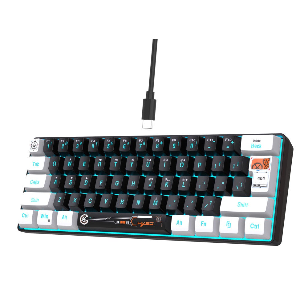 HXSJ V700 61 Keys Wired Keyboard with RGB Backlit for PC / Laptop Multimedia Control Gaming Keyboard