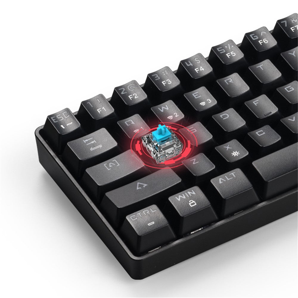 ICEDI DIK61 61 Keys Blue Switch Mechanical Gaming Keyboard with Dual Mode Connection