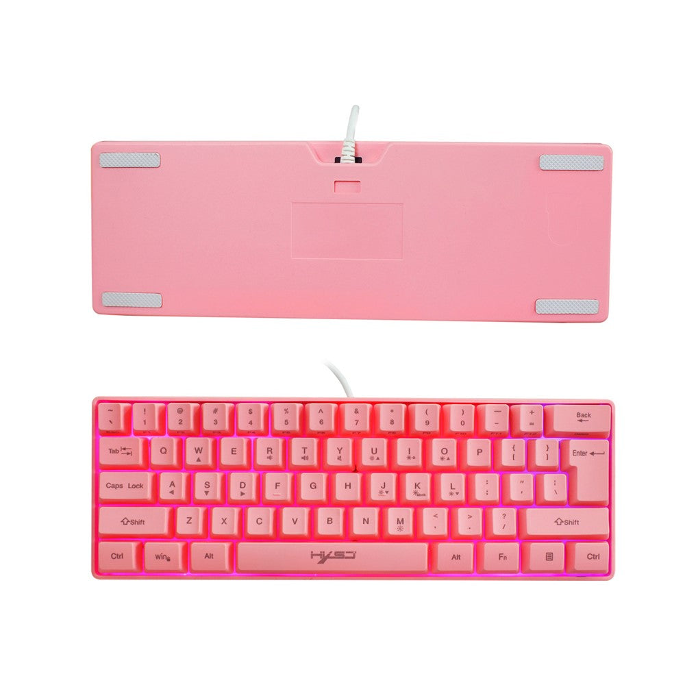 HXSJ V700 61 Keys USB Wired Gaming Keyboard with Colorful Backlight for Computer Desktop Laptop PC