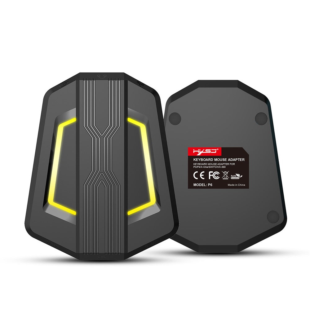 HXSJ V100 One Hand Gaming Keyboard + H300 7-Color Lightning Game Mouse + P6 Keyboard Mouse Converter Set