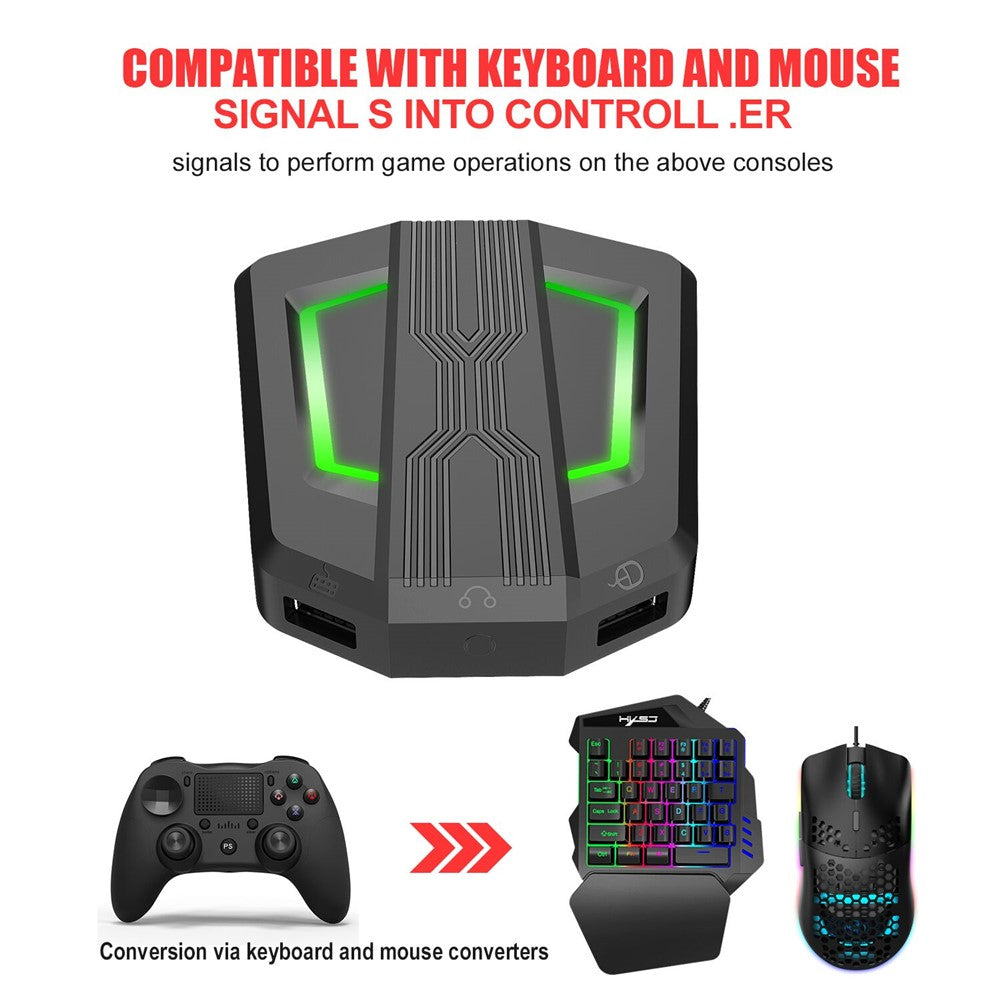 HXSJ P6 Keyboard Mouse Converter + J900 Honeycomb Programmable Gaming Mouse + V100 One Hand Gaming Keyboard