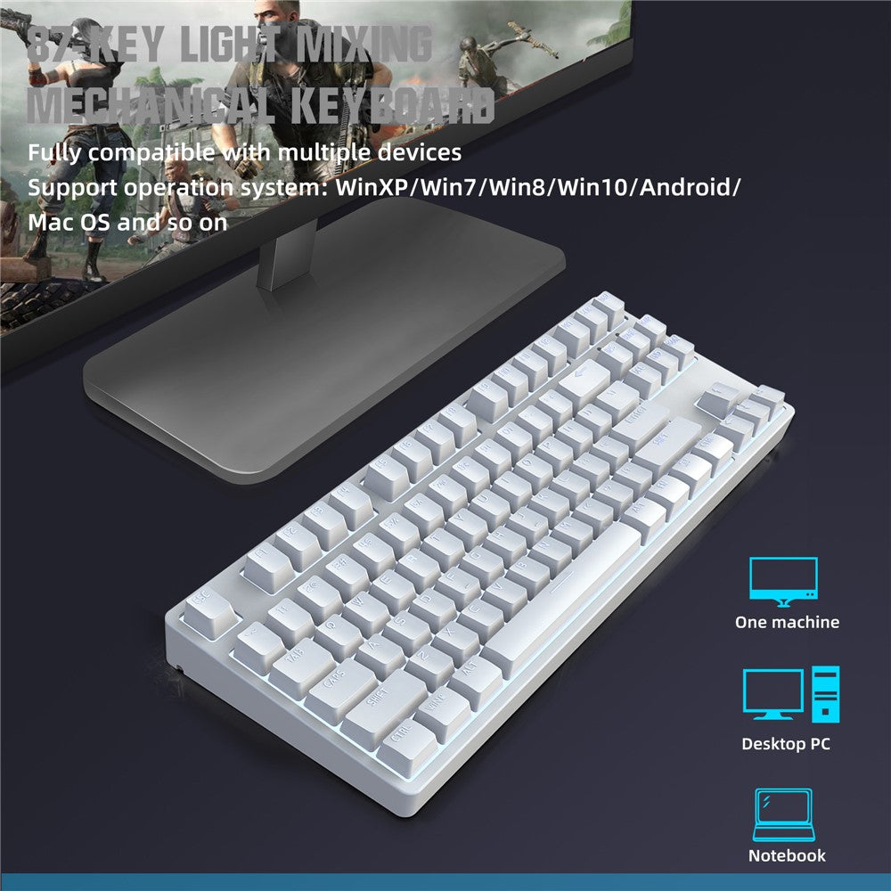 HXSJ L600 87-key Red Switches Wired Portable Keyboard Mechanical Gaming Keyboard with Backlit for Home Office