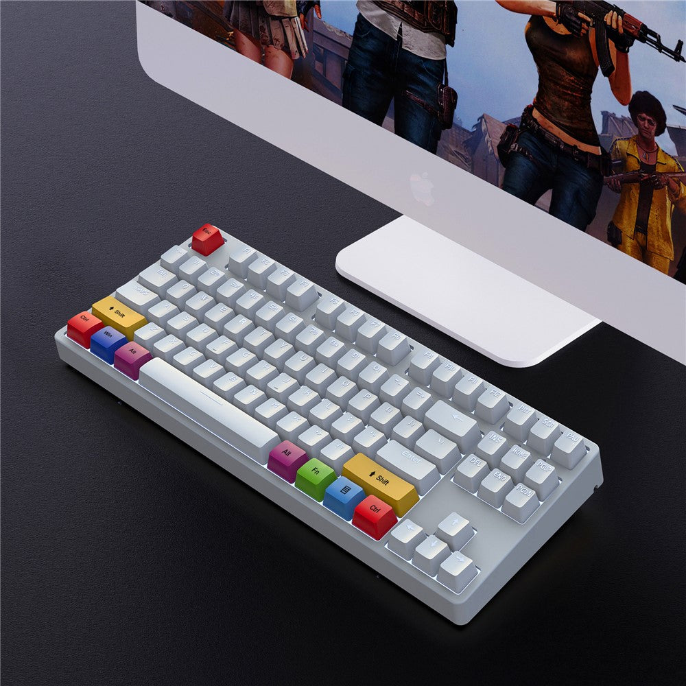 HXSJ L600 87-key Red Switches Wired Portable Keyboard Mechanical Gaming Keyboard with Backlit for Home Office
