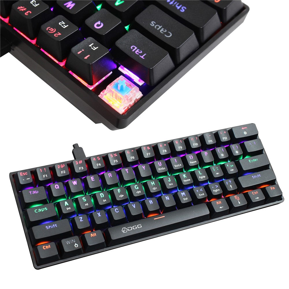 HXSJ V900 Wired 61 Keys Colorful Backlit Computer Laptop Home Office Gaming Blue Switch Mechanical Keyboard