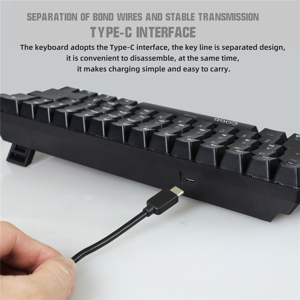 HXSJ V900 Wired 61 Keys Colorful Backlit Computer Laptop Home Office Gaming Blue Switch Mechanical Keyboard