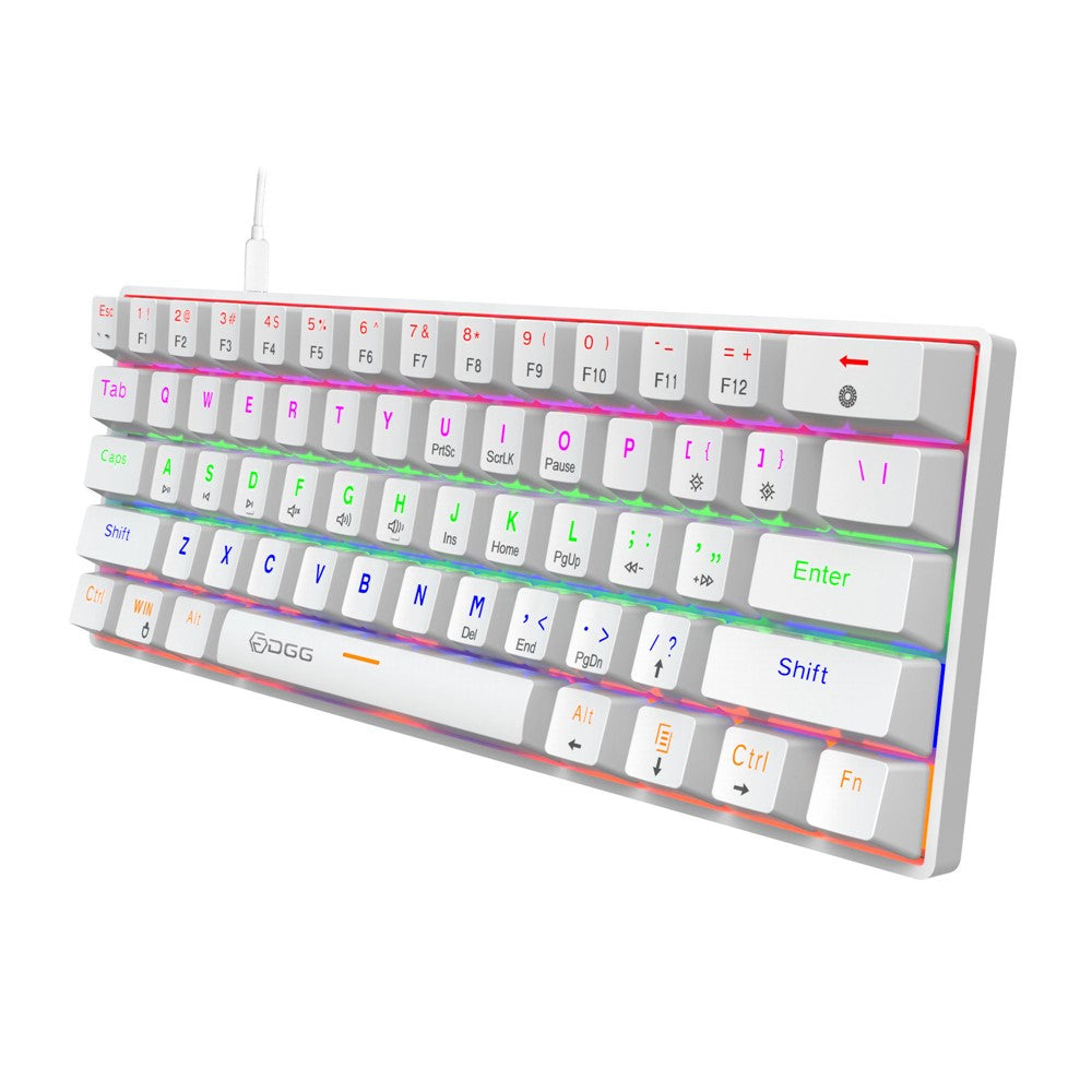 HXSJ V900 Wired 61 Keys Colorful Backlit Computer Laptop Home Office Gaming Blue Switch Mechanical Keyboard