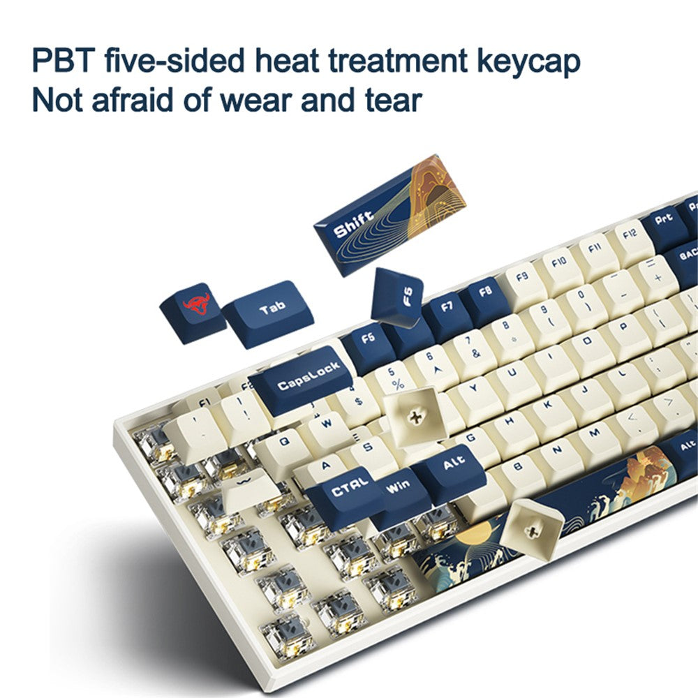 IBLANCOD K84 Rechargeable Bluetooth-compatible / Wired / Wireless Keyboard RGB Backlit 84-Key Mechanical Keyboard