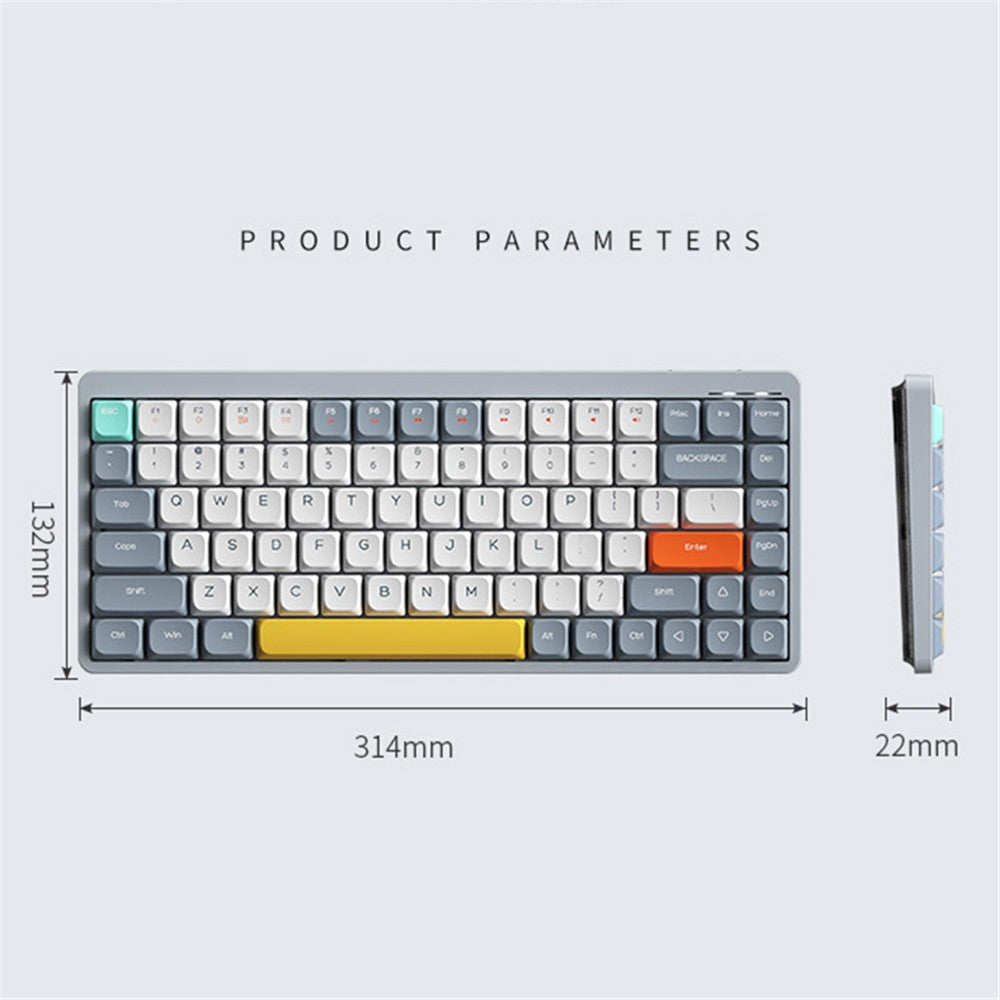 YK75 Rechargeable Bluetooth-compatible / Wired / 2.4G Wireless Keyboard Backlit Computer Mechanical Keyboard