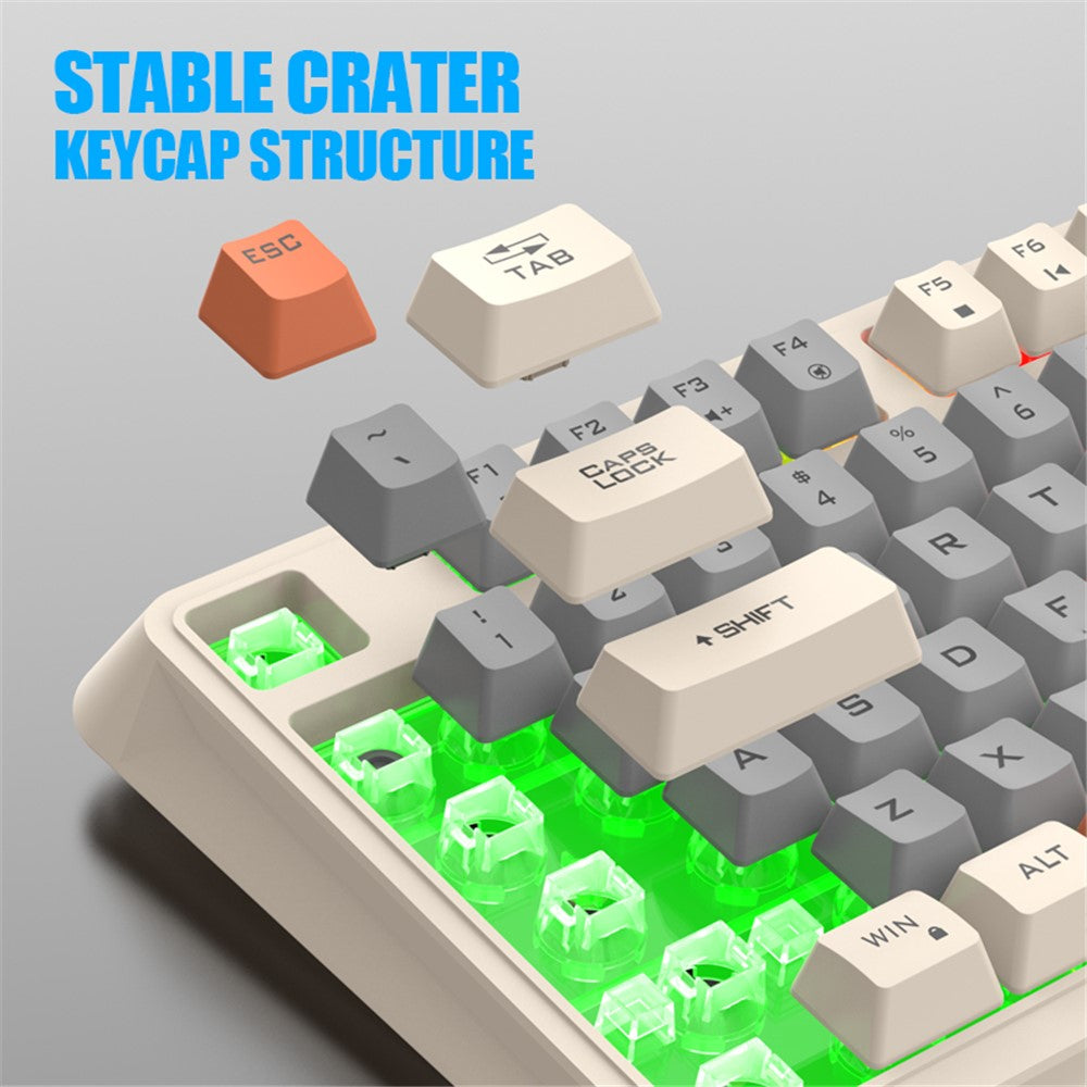XUNFOX K82 94 Keys Gaming Wired Keyboard Mixed Color Backlit USB Keyboard with Kickstand