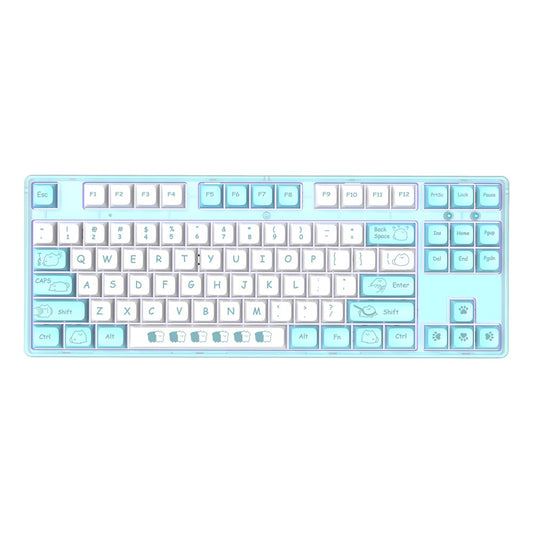 HXSJ L600 Cartoon Pattern 87-Key Mechanical Keyboard Ergonomic Wired Gaming Keyboard