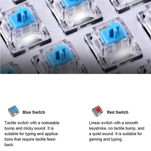 IBLANCOD K61 Mixed Color Keycap Mechanical Blue Backlight Gaming Keyboard for Computer