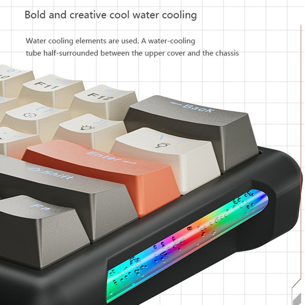LEAVEN K610 1.6m Wired 61-key Water-Cooled E-Sports Gaming Mechanical Keyboard, Classic Version
