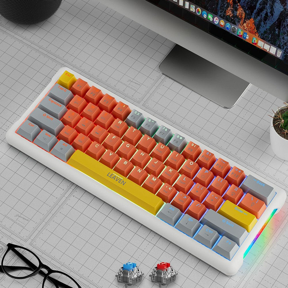LEAVEN K610 1.6m Wired 61-key Water-Cooled E-Sports Gaming Mechanical Keyboard, Classic Version