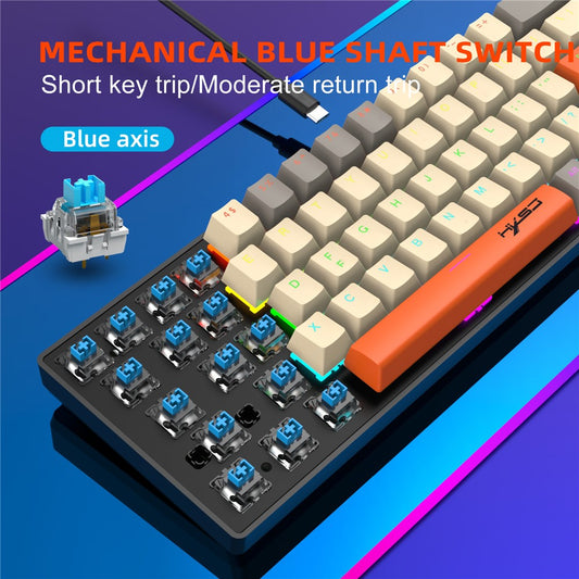 HXSJ K88 Gaming Keyboard 68 Keys Mechanical Wired Keyboard with LED Backlit