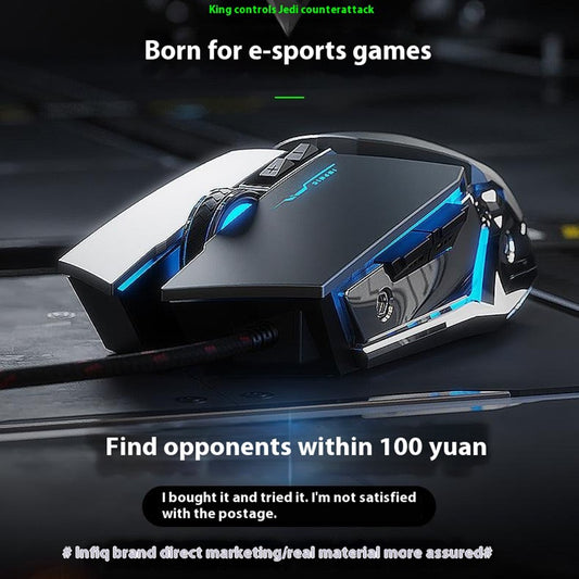 INPHIC PW2 USB Wired Gaming Mouse Colorful Light Macro Programming Computer Laptop Mice