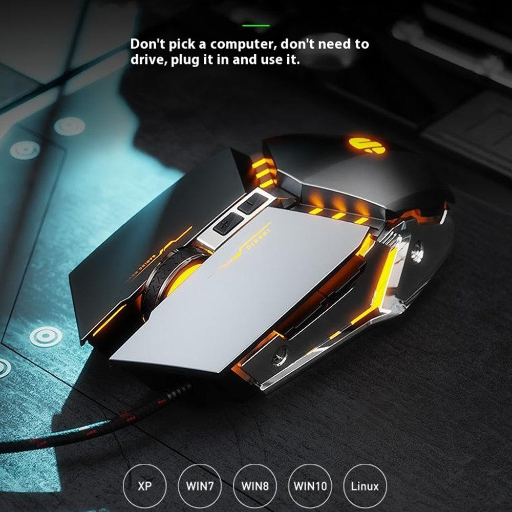 INPHIC PW2 USB Wired Gaming Mouse Colorful Light Macro Programming Computer Laptop Mice