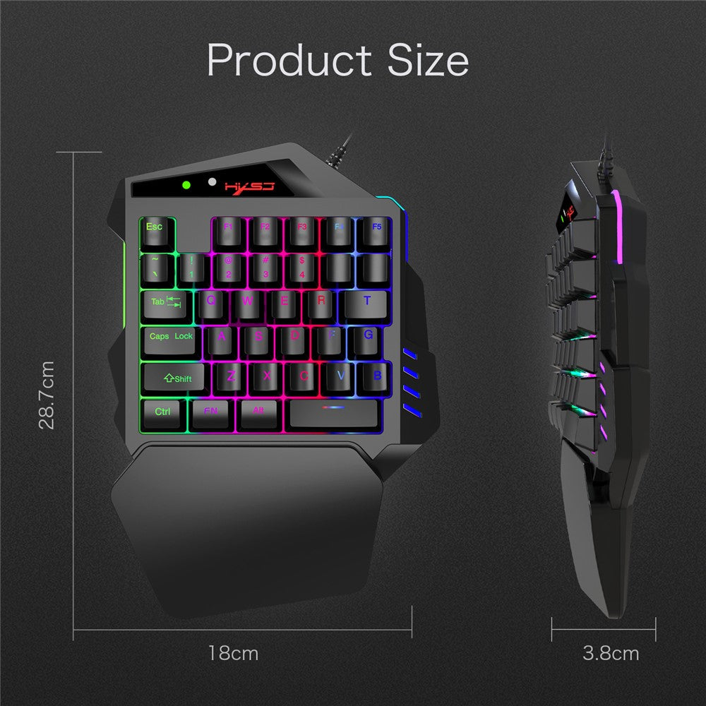HXSJ V500 35 Keys One Handed Gaming Keyboard RGB Backlit Keyboard
