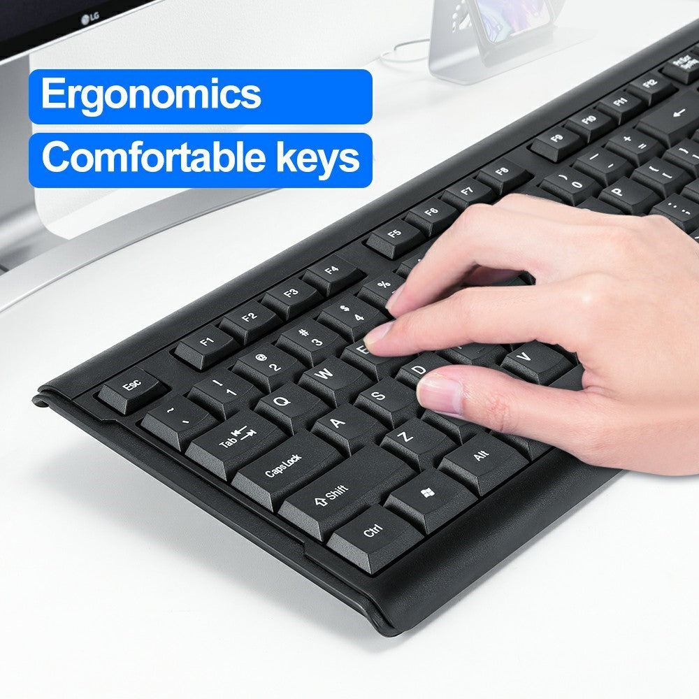 T-WOLF TF500 USB Wired Keyboard Mouse Set 104 Keys Keyboard for Computer PC Laptop