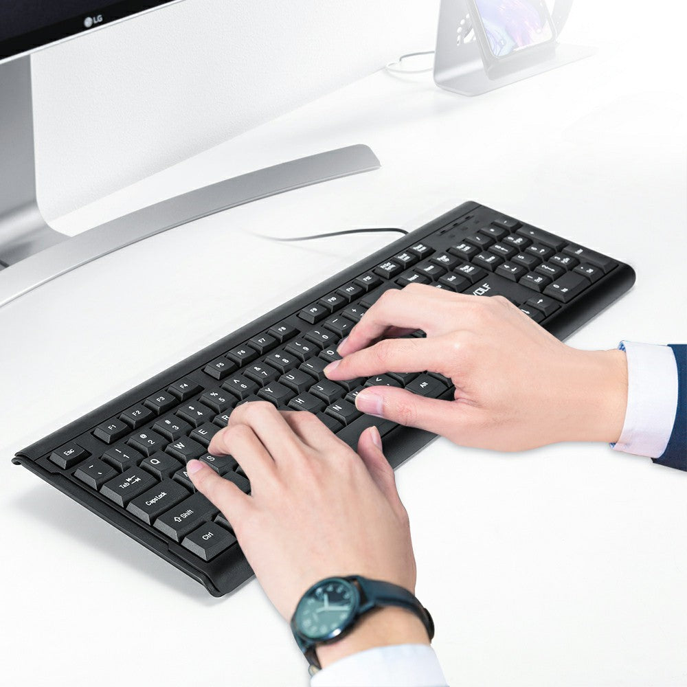 T-WOLF T15 104 Keys USB Wired Keyboard