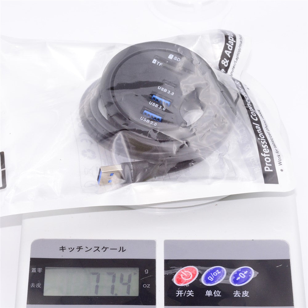 U3-095-HUB05 USB 3.0 Hub 2xUSB3.0 + 3.5mm + Type-C 60mm Desk Grommet Splitter Dock Station