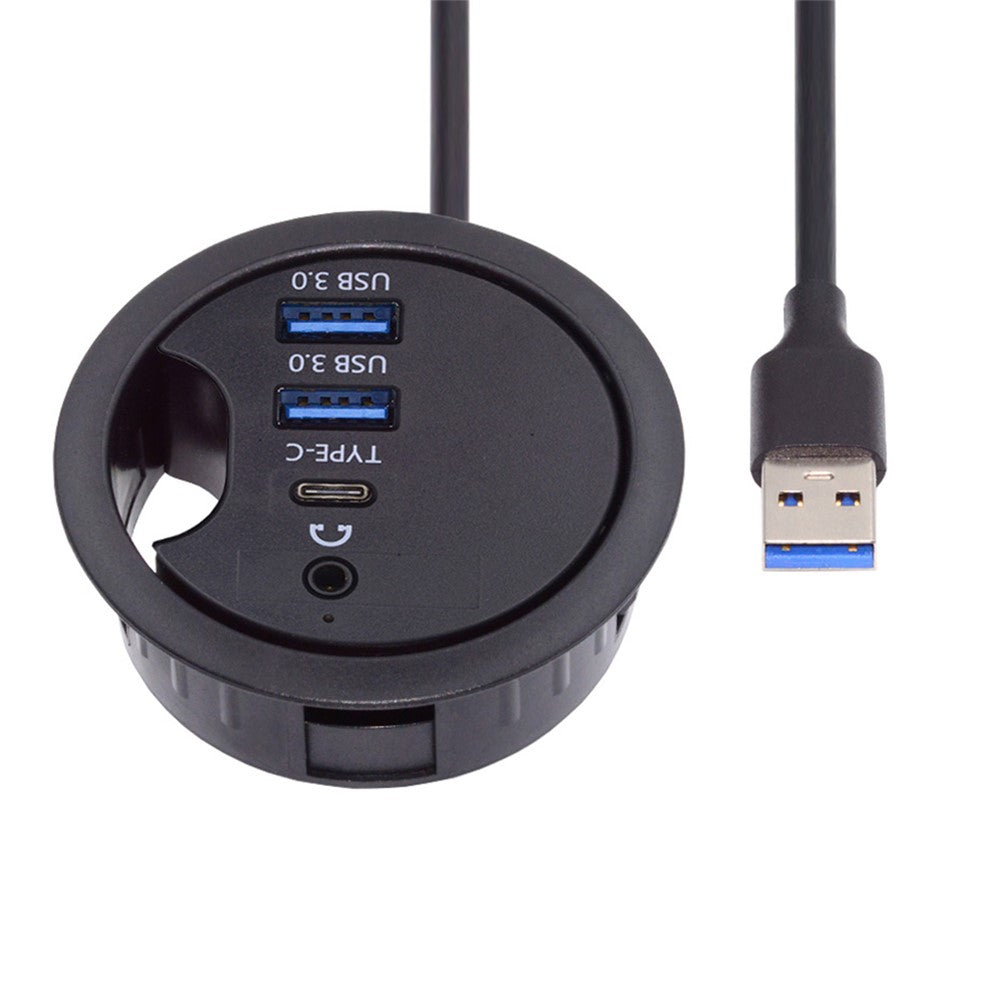 U3-095-HUB04 Desktop USB Hub to 2xCard Reader+USB-C+2xUSB 3.0+Headphone Jack Splitter Dock Station