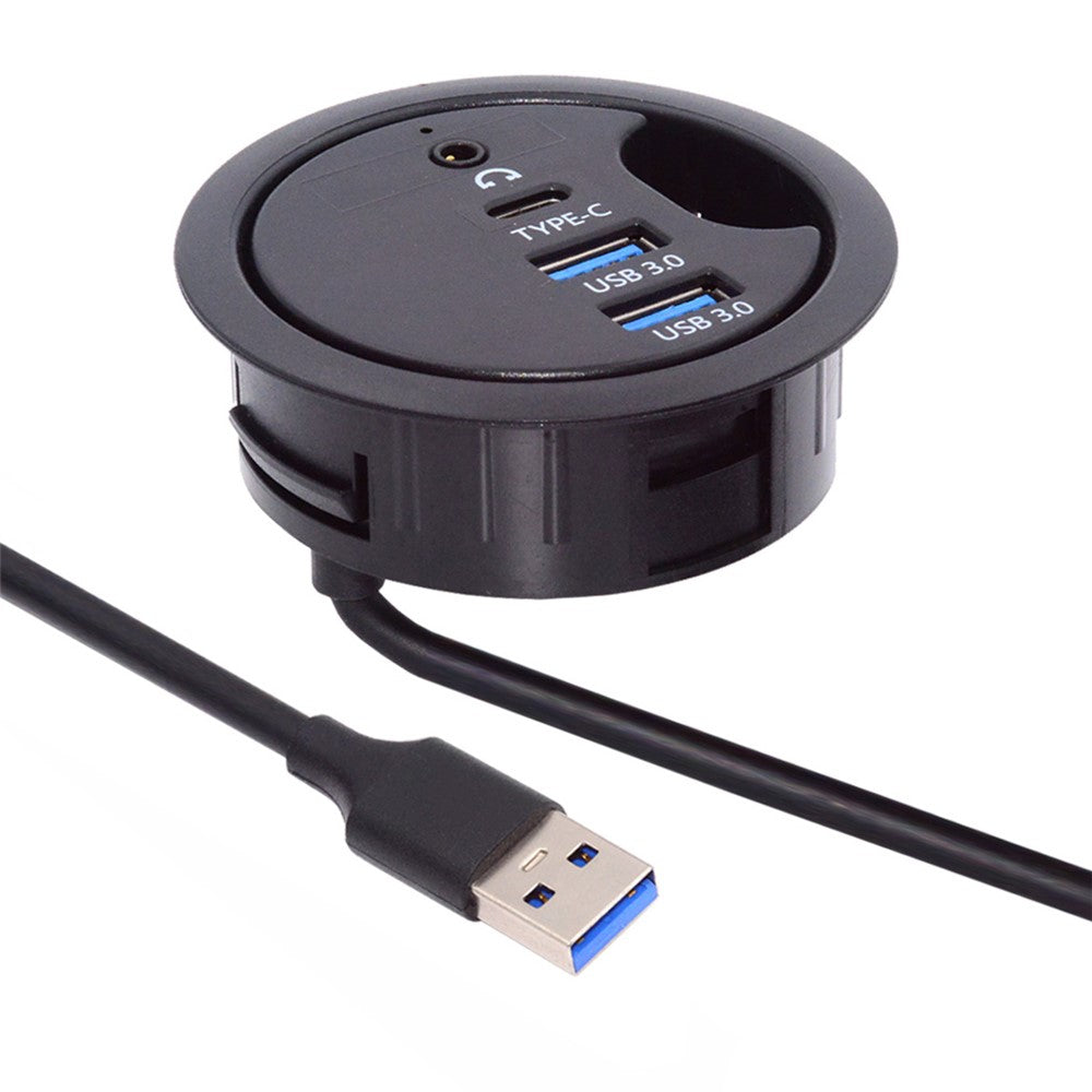 U3-095-HUB04 Desktop USB Hub to 2xCard Reader+USB-C+2xUSB 3.0+Headphone Jack Splitter Dock Station