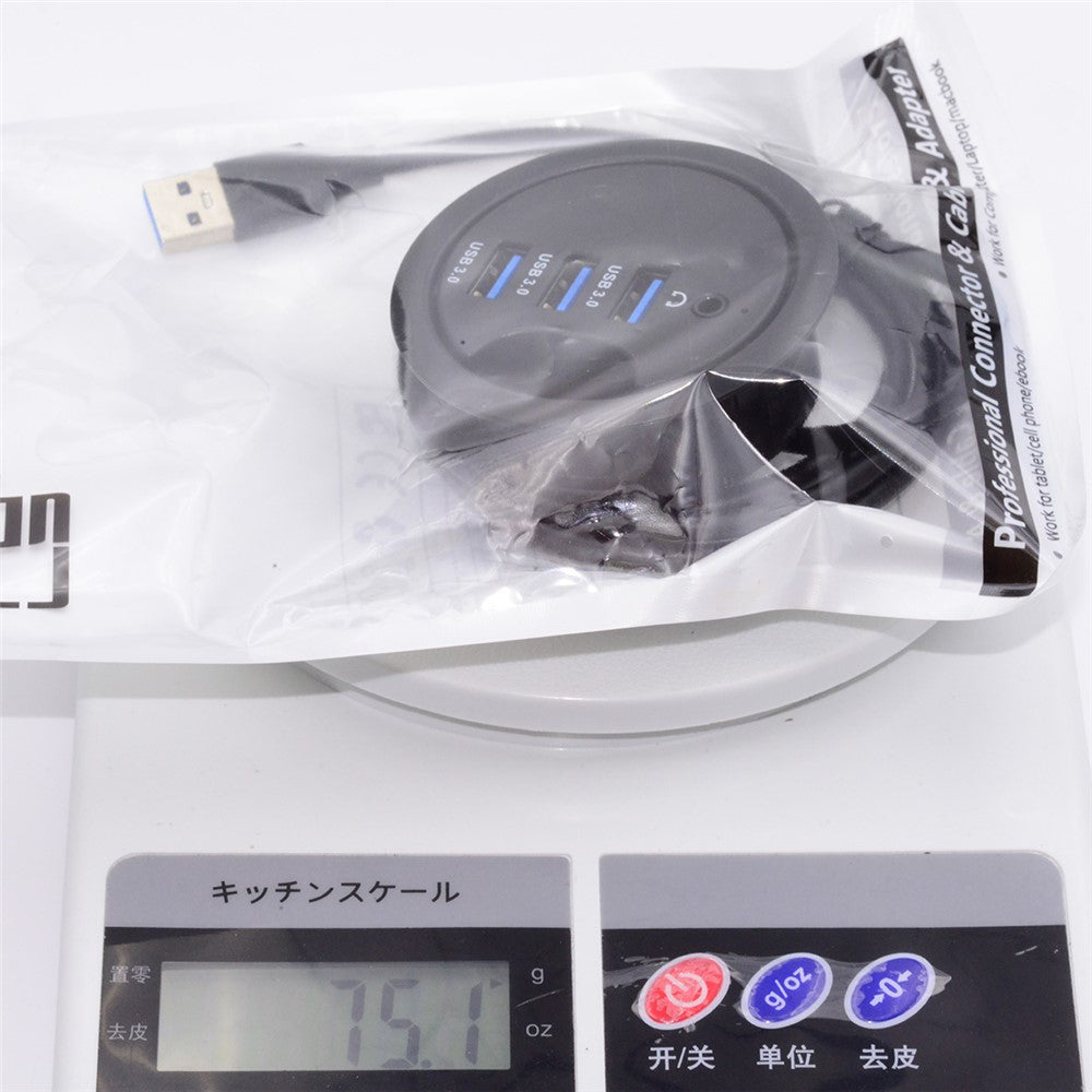 U3-095-HUB03 3X USB 3.0 Hub with Audio Port 60mm Desk Grommet Splitter Dock Station for Desktop PC Desk