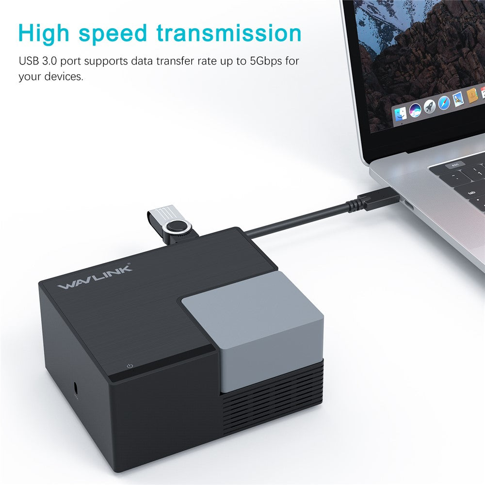 WAVLINK UG76PD2 USB-C Dual HD Universal Docking Station with 3.5mm Audio + Gigabit Network Port